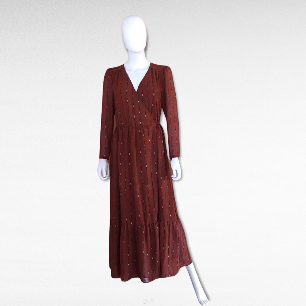 See U Soon Long Sleeve Boho Chic Wrap Dress